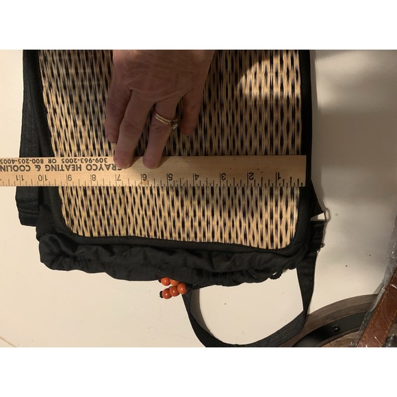 Baskets of Cambodia Woven Palm Fiber Crossbody Bag Boho Fair Trade Eco Artisan - Picture 6 of 8